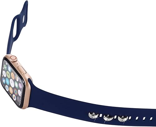 Miniatura 10 de 3 piezas de clavos decorativos de metal brillante compatibles con Apple Watch Band 45444241401.496 in bandas de silicona para mujeres iWatch Series
