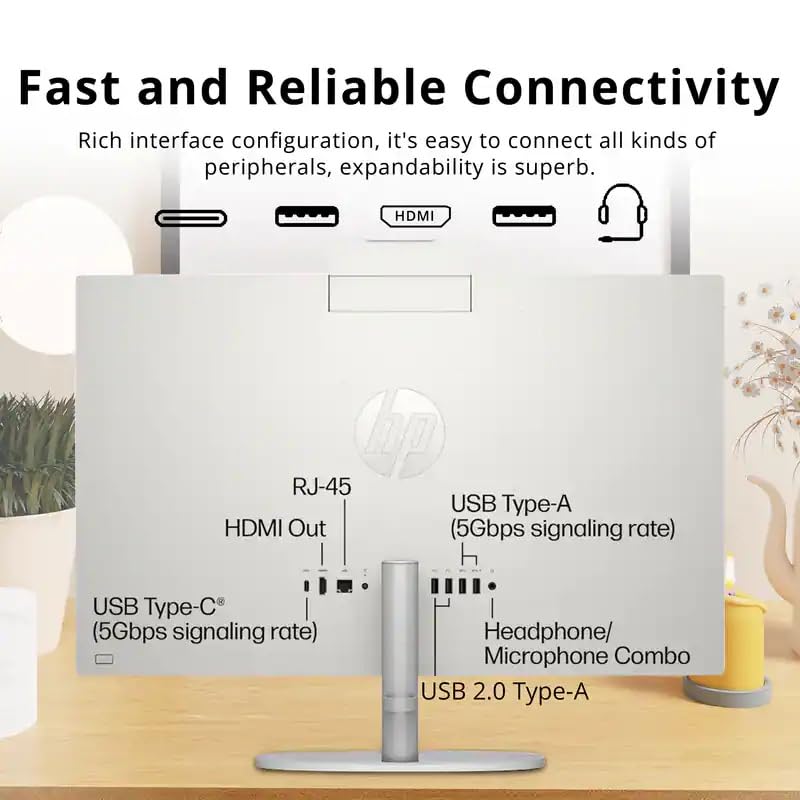 Image of HP 27 inch Touchscreen All in One Desktop Computer, Intel Ultra 7 255U, 27 inch FHD Touchscreen Anti-Glare Display, 64GB DDR5, 4TB SSD, Intel AI Boost (12 NPU Tops), Windows 11 Pro, Wireless KB & Mouse