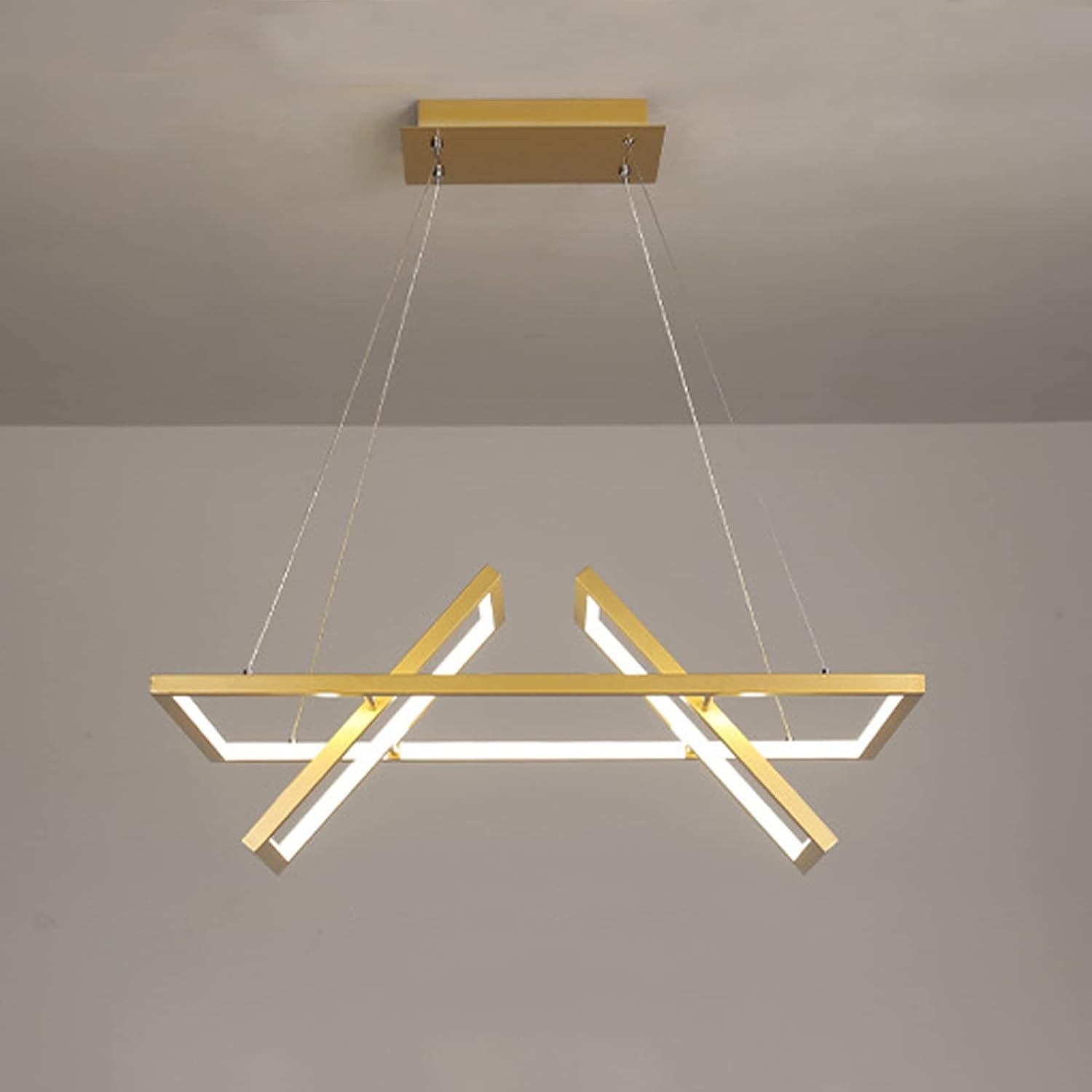 RRJJ Chandelier Pendant Light Led Contemporary Pendant Lamp, Chandeliers Light Fixture with Adjustable Height Suspension Wire for Living Room, Bedroom, Dining,White Light-2 Heads (2Head