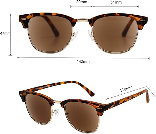 Miniatura 10 de VITENZI Gafas de sol con lectores para hombres y mujeres, lentes de lectura teñidas con sol con lectores completos - Tivoli