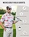 uideazone Mens Golf Shirt 3D Flamingo Printed Polo Shirts Dry Fit Golf Short Sleeve Casual Hawaiian Performance Polo Tops