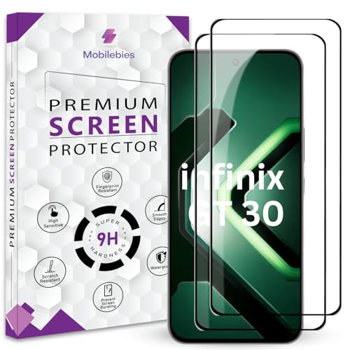 Image of Premium Tempered Glass Screen Protector Guard For infinix GT 30 5G (6.78 Inch, Pack of 2) | Edge to Edge Coverage With Easy to installation kit