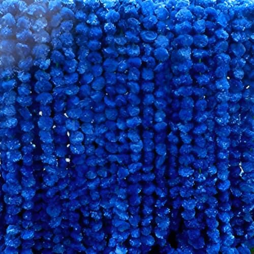 Image of Artificial Marigold Flowers | Genda Phool for Decoration | Genda Phool Mala | Marigold Garland (5 Pieces) (Blue)