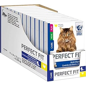 Perfect Fit Anti-Hairball – Cremiger Katzensnack für eine gesunde Verdauung – Mit Huhn – Unterstützt die Vitalität – 11 x 4 x 12g