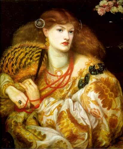 Pintura mural Monna Vanna de Rossetti de 60x90cm para decorar paredes vacías del dormitorio