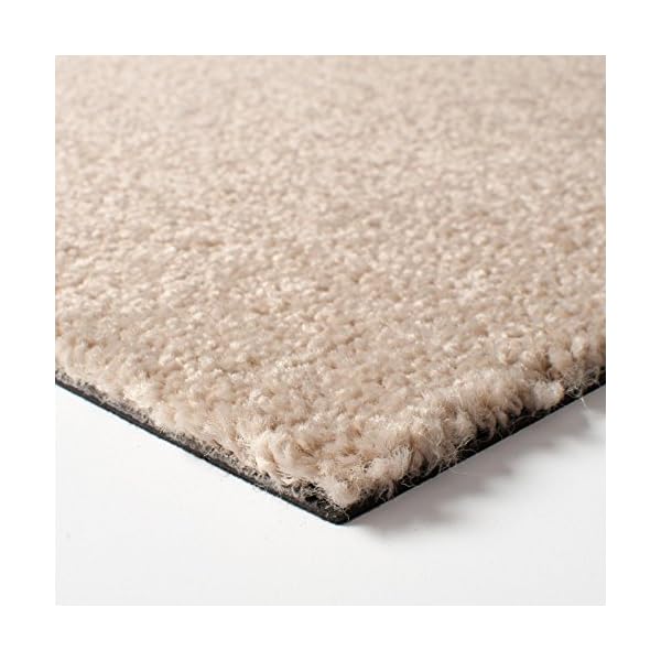 Velours Teppich Fliesen | Crème Beige Teppichfliesen selbstliegend ideal für Schlafzimmer und Wohnzimmer | Teppichboden… – Bild 4