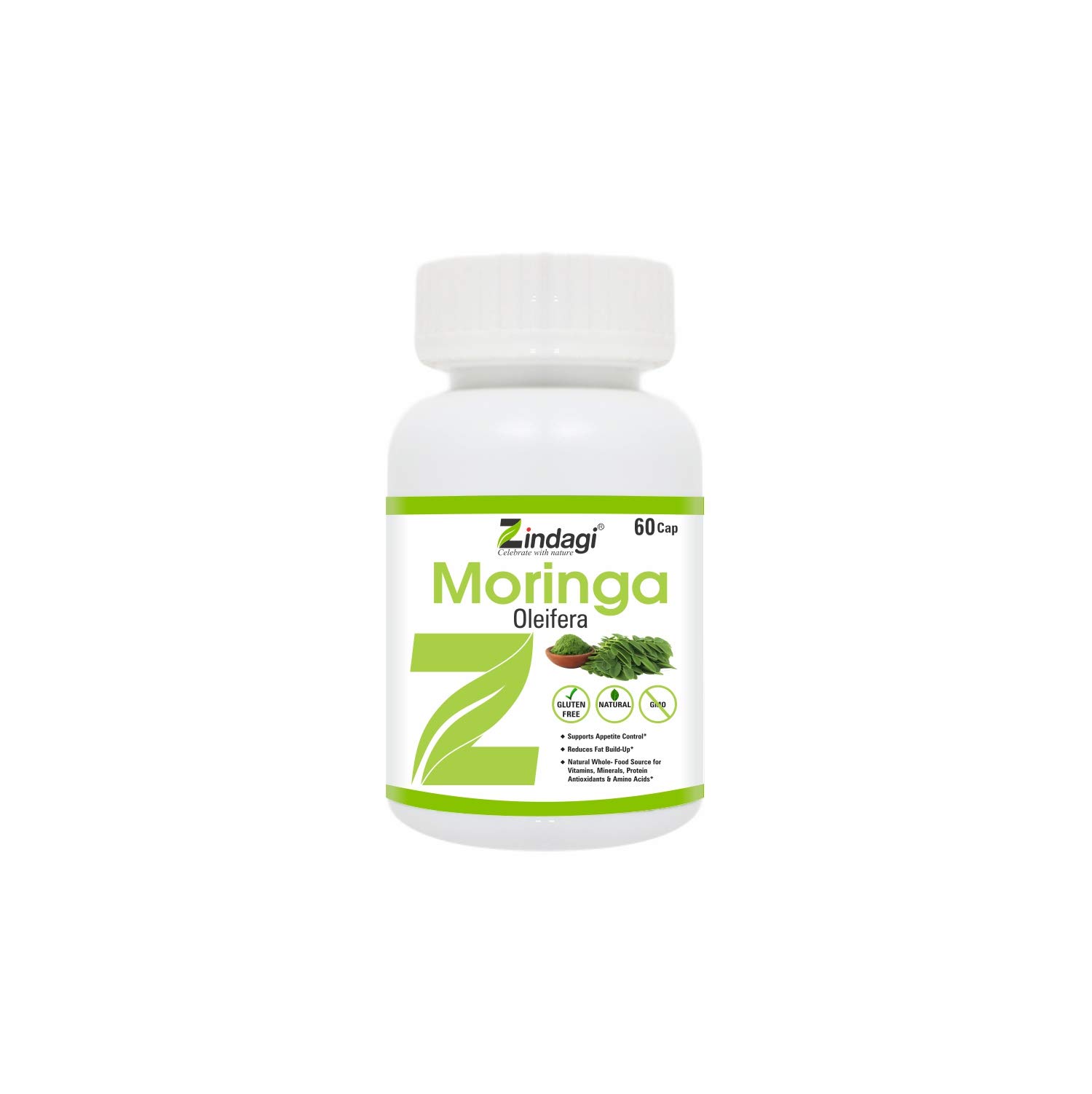 Zindagi Natural Moringa Capsules - Pure Moringa Extract Powder - Health Supplement For Energy (60 Capsules)-image-43