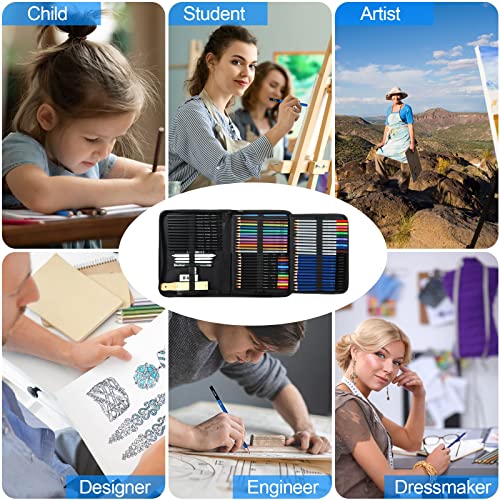 H & B 72 Piece Art Supplies Set, Drawing Sketching Kit With Sketch Book, Professional Art Pencils Set With Case, Watercolor, Graphite, Metallic, Charcoal Pencil For Artists Beginners Adults Teens Kids #TOP5