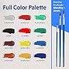 Crafts 4 All Acrylic Paint Set - Art Paints for Canvas, Model Painting, Wood, Ceramics and Fabric - Craft Supplies with 3 Artist Brushes for Adults & Kids﻿, 12 Pack, 12mL #2