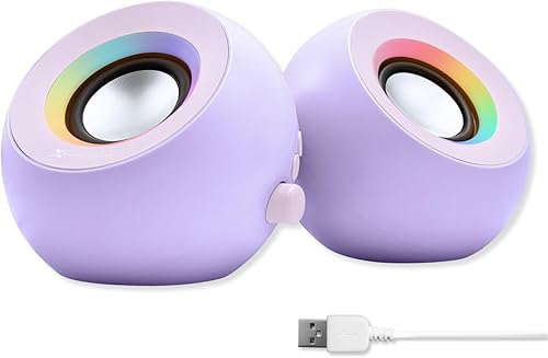 Miniatura 8 de X9 Performance Altavoces de computadora rosa para PC de escritorio con iluminación RGB, Bluetooth, USB y AUX - Conexión de triple modo,