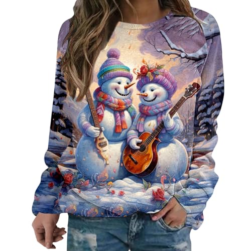 Sweatshirt femme pull chaud pour éviter le froid de Noël en L