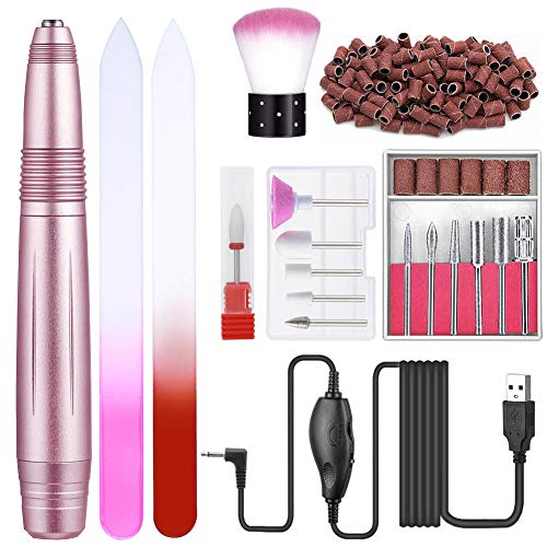 Gifts for Women, Yougai Electric Nail Drill Portable Nail File Machine Professional 20000 RPM Manicure Pedicure Drill Kit for Nail Removing,Polishing,Best Gifts for Women Girls