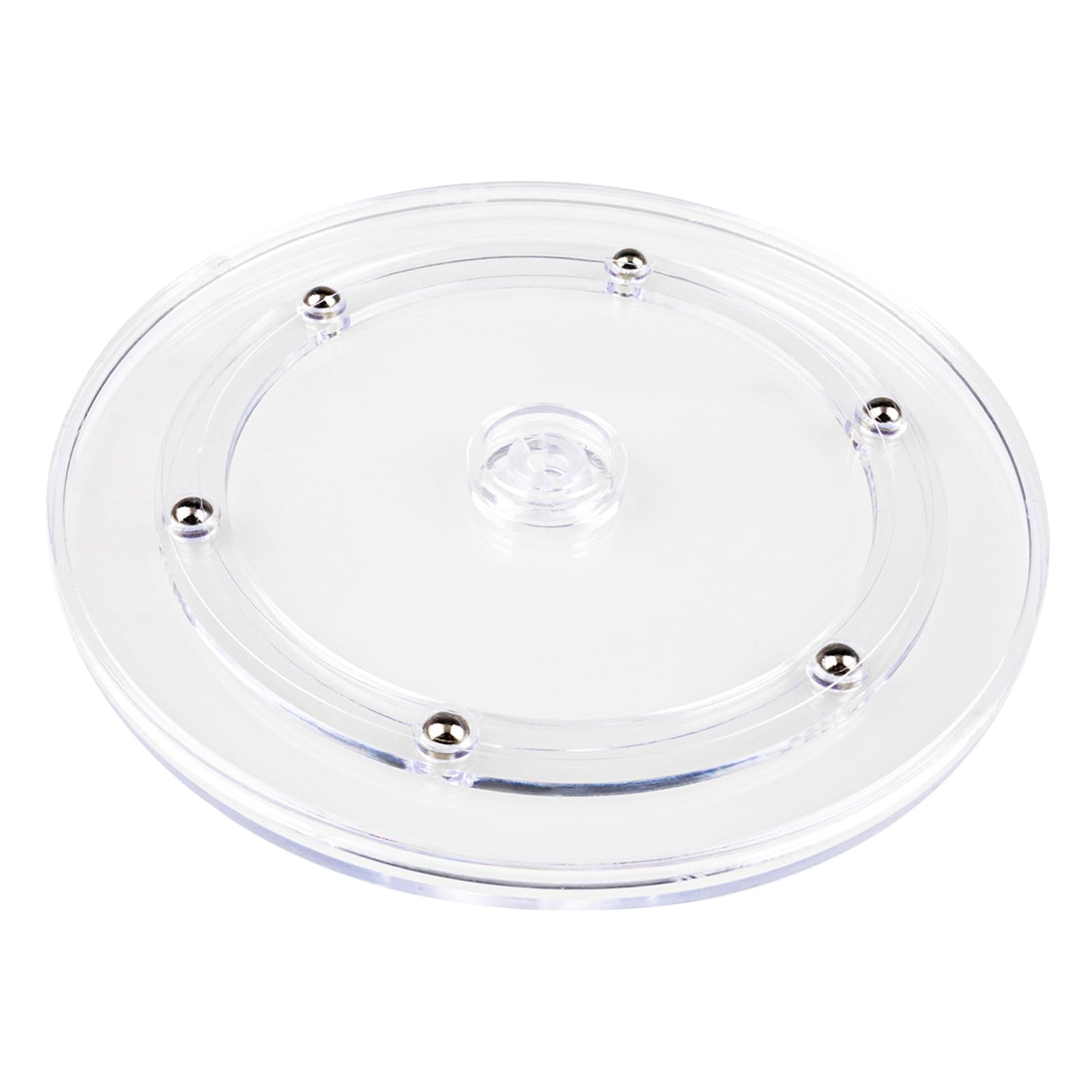 Yatinkim Acrylic Small Turntable 12.5 cm Round Clear Spinner Rotating Base Decorating Swivel Stand with Steel Ball Bearings for Corner Cabinets Cabinet Organizing Display
