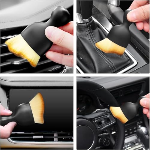 Image of NAREVAL Car Interior Cleaning Brush Combo | 2 Pcs Pack | AC Vent Brush | Scratch Free Car Duster | Multifunctional Car Brush for Cleaning Car Interior, PC, Laptop, Keyboard (Brush 2 in 1 N1)