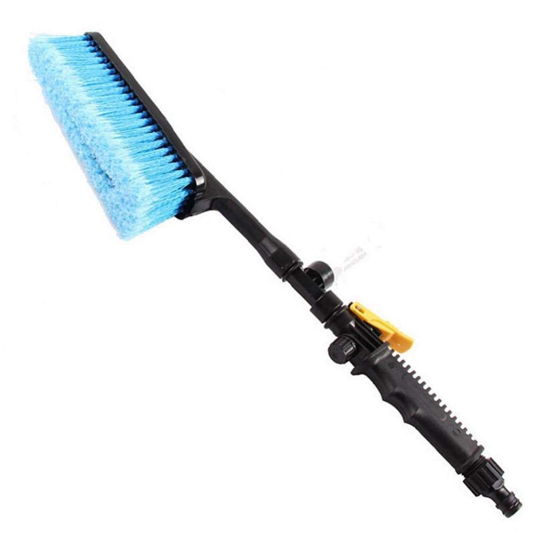 Pinicecore Blue Car Wash Brush Hose Adapter Vehicle Truck Cleaning Water Spray Nozzle Soft Bristles Car Care
