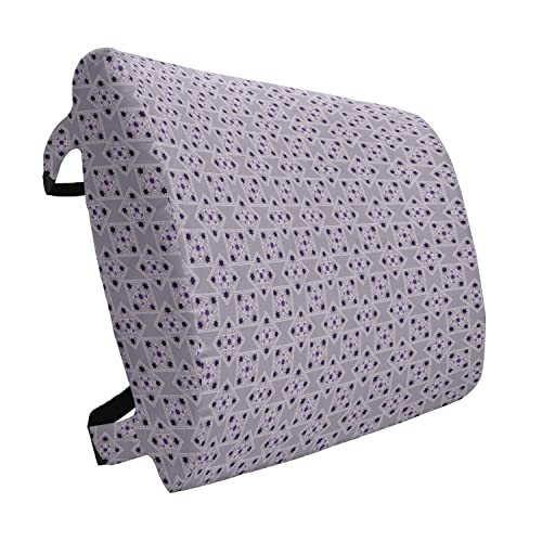 ABAKUHAUS Clásico Cojín Lumbar, Ornamentados Sqaures remolinos, cojín de Respaldo Suave para sillas de Oficina con Correas Ajustables, 36 x 34 cm, Lila púrpura púrpura Oscuro