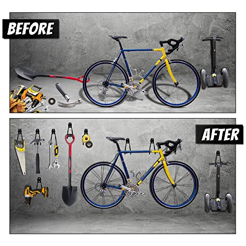 Wmk Garage Hooks 6 Pack Wall Storage Hooks Heavy Duty Steel Tool Hangers For Utility Organizer, Wall Mount Holders For Garden Lawn Tools, Ladders, Bike (Black) #TOP4