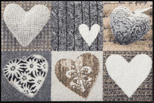 Salonloewe Fußmatte & Wohnmatte ALPENGLÜCK Herzen in 50 x 75 cm - Sauberlauf