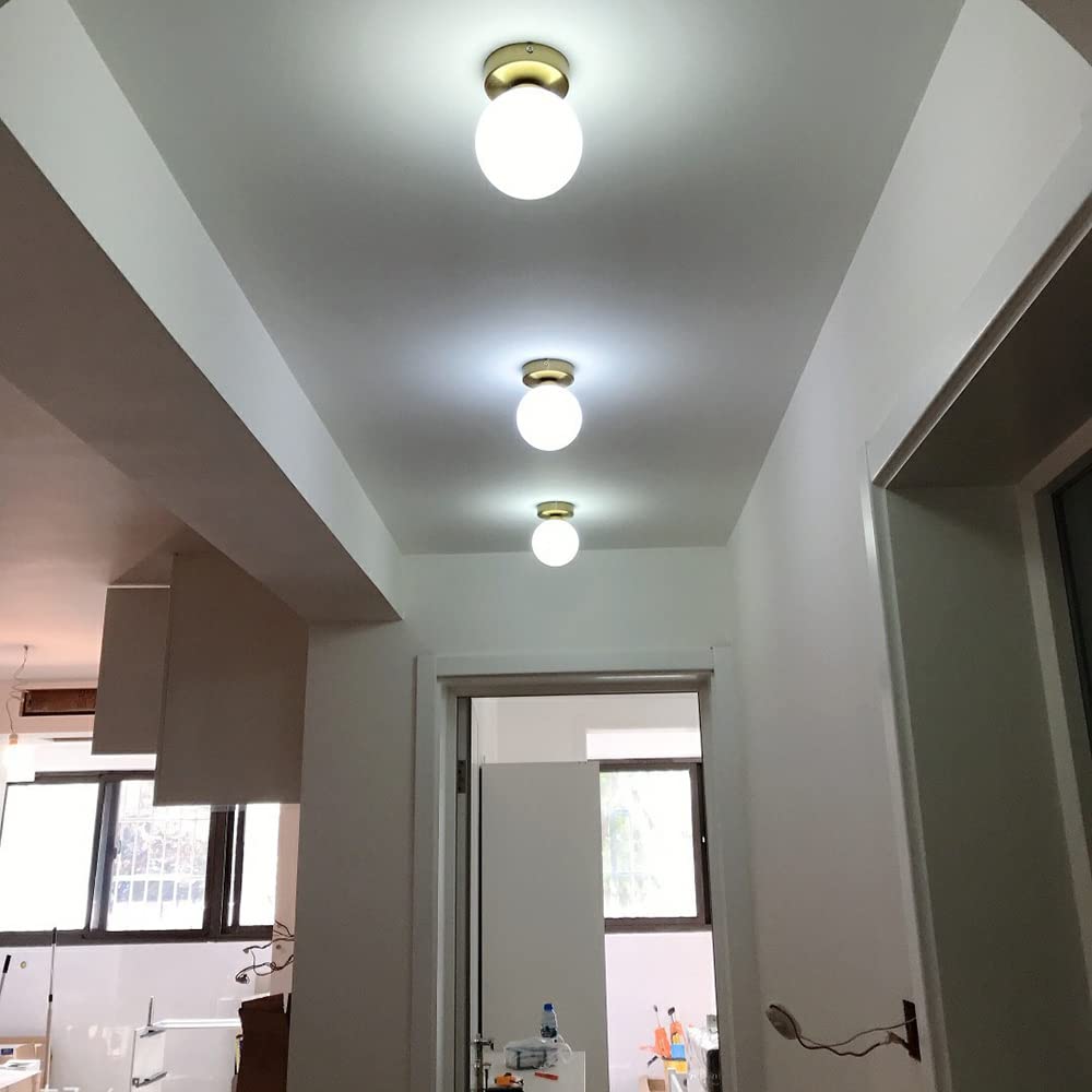 Mengjay Lampada da Soffitto in Vetro, Mini Plafoniera Moderna, Sala da Pranzo, Camera da Letto, Cucina, Corridoio, Lampadari, Decorazioni Artistiche, Base E27 40W