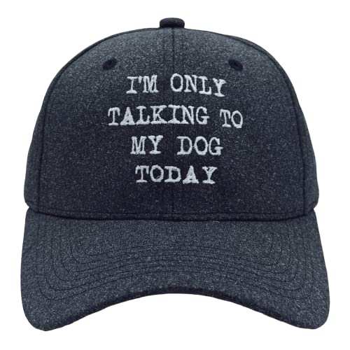 Im Only Talking to My Dog Today Hat Funny Dog Lovers Cap Funny Hats Introvert Cool Dog Novelty Caps for Men Black - Standard