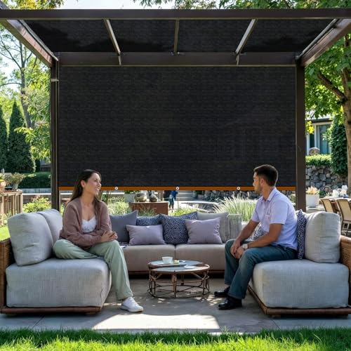 Shade-Cloth 85-90% for Garden Plants 8x12 FT, Black Sun-Block Shade Cover Mesh Tarp with Grommets Sun Shade Canopy for Outdoor Pergola Patio Flower Lawn Kennel Chicken Coop by TOTOZAKUL - Used condition - Image 4