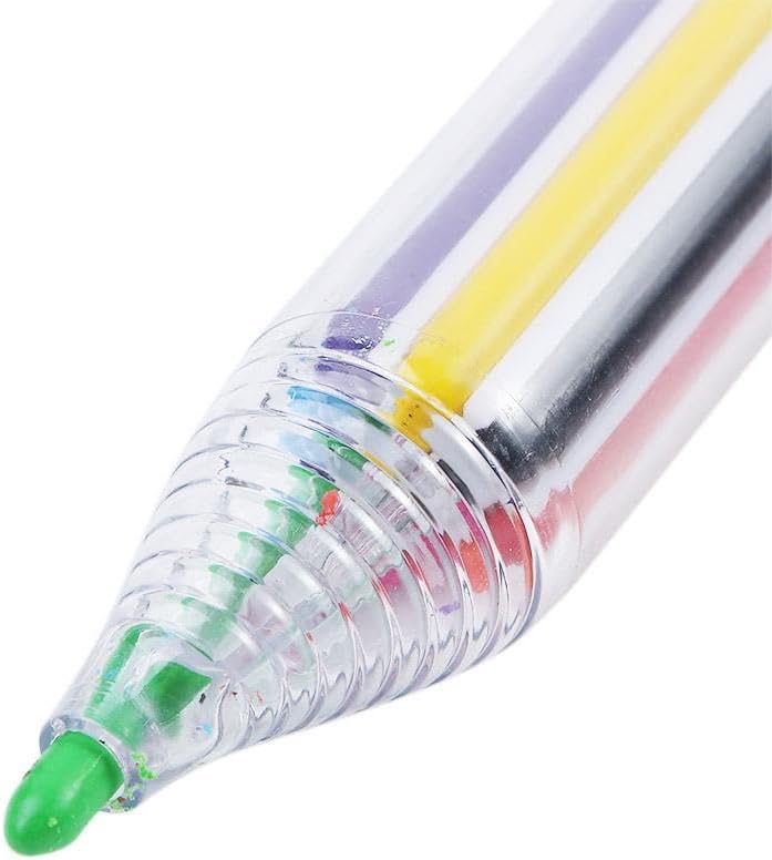 8 in 1 Crayons,Multi-color Shuttle Pens Creative Push Style Stackable Colored Pencil Practical DIY Replaceable Oil Pastel Graffiti Tool image 4