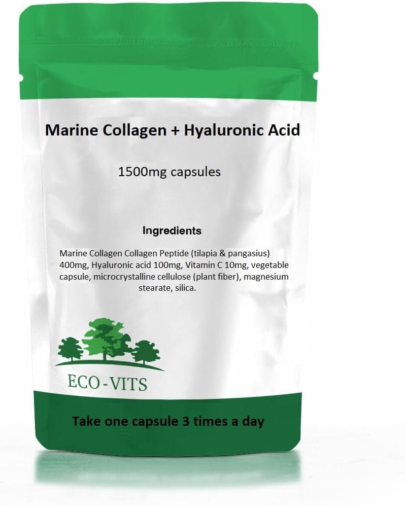 Marine Collagen + Hyaluronic Acid 1500mg 60 Capsules : Amazon.co.uk ...