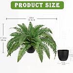 Hollyone Plante artificielle en pot pour l'extérieur & Faux intérieurs Boston Faux usine de Bush Fern en pot pour jardin ferme Windowsill entrée porch bureau salon décoration décoration maison