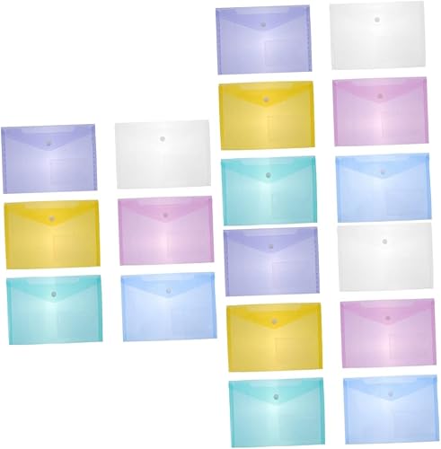 STOBOK 90 unidades de bolsas de archivos transparentes, carpetas de plástico transparente, carpetas de archivos de bolsillo, botones a presión,