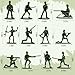 RoundFunny 100 Pcs Green Army Men Soldiers Set - 1-1.5 Inch Plastic Army Men Action Figures, 12 Assorted Poses, Durable ABS Material for Dioramas, Collection, War Scenes & Educational Play