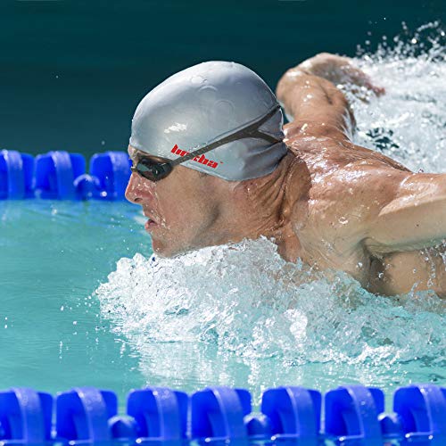 DECDEAL Touca de natação de silicone para cabelo comprido para mulheres, homens, adultos, crianças,