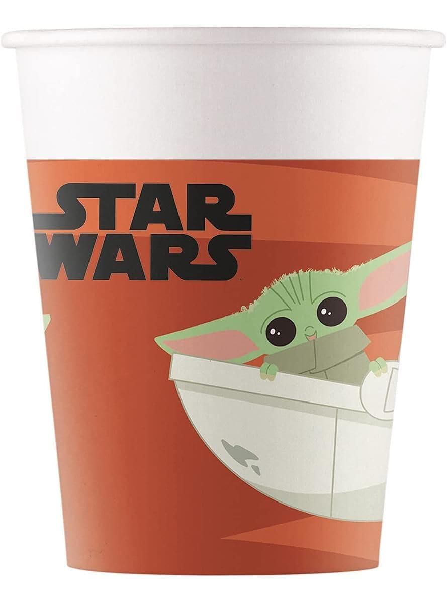Procos Star Wars Mandalorian Baby Yoda Disposable Paper Cup, 8 Count, 200ml