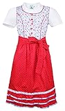 Isar-Trachten Kinder Dirndl Paula 3-TLG. - Hellblau Rot Gr. 140