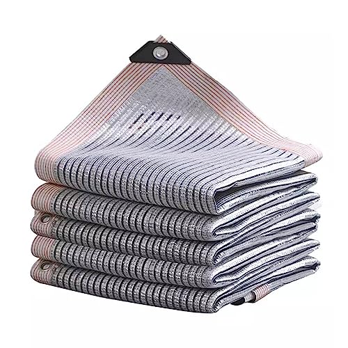 JIwqDY Gewächshaus Schattiernetz Hitzeschutz 75% Reflektierendes Aluminium-Sonnensegel Schattennetz für Patio Backyard Garden Carport (Color : Silver, Size : 4x5m(13.1x16.4ft))