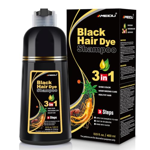 IIIMEIDU MEIDU Black Hair Dye Shampoo 3 in 1 for Women Men