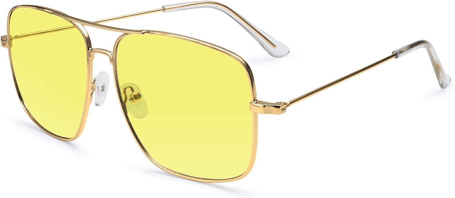Dollger Blue Light Glasses for Men Classic Clear Lens Non Prescription Metal Aviator Square Frame Glasses Women