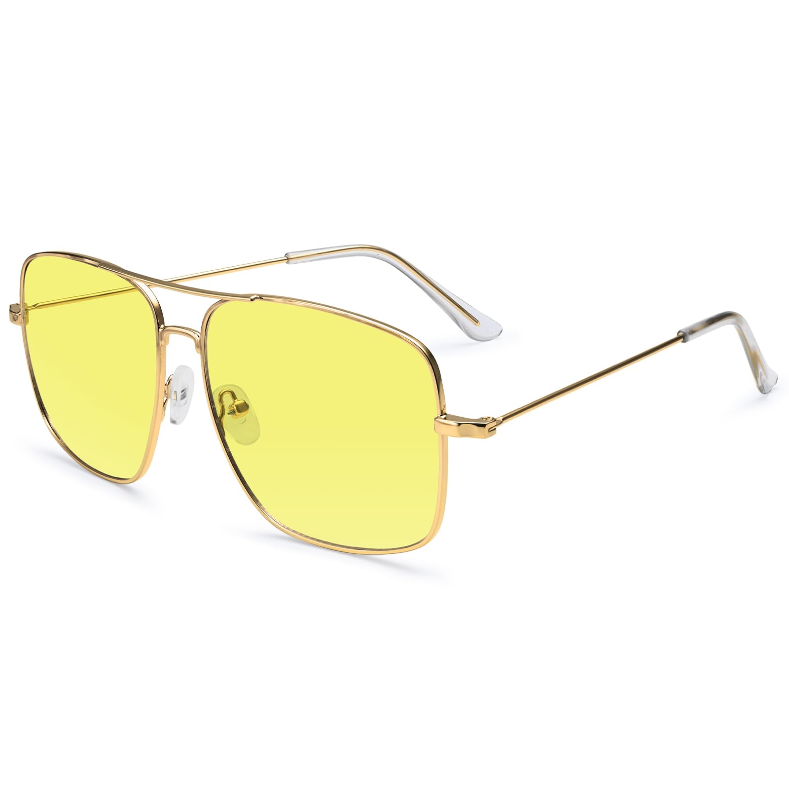 Dollger Klassische Quadratisch Brille Klare Linse Brille Metallbrille Nicht verschreibungspflichtige Brille für Damen und Herren