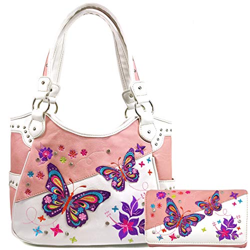 Bolso Tote Bordado con Diseño de Flores y Mariposas miniatura 1