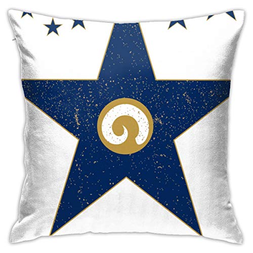 Fundas de almohada de 45,7 x 45,7 cm de Los Ángeles Football Team Walk Of Fame fundas de cojín cuadradas de poliéster suave para sala de estar, sofá cama, fundas de almohada 45 x 45 cm