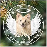 CUBICER Personalized Dog Custom Photo Ornament Customized Picture Frame Memorial Gifts White Acrylic
