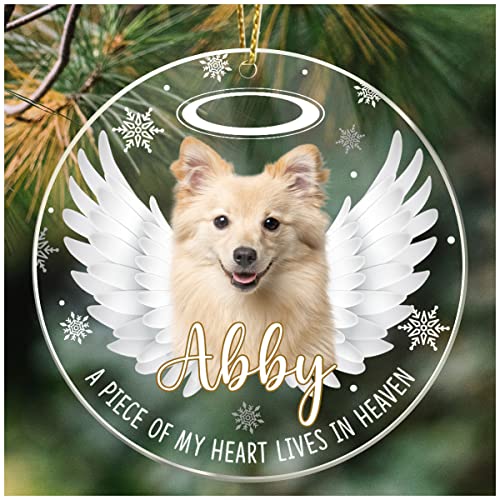 Cubicer Personalized Dog Custom Photo Ornament Customized Picture Frame Memorial Gifts White Acrylic Ornaments Hanging Christmas Decorations For Women Men Pet Lovers Xmas Holiday #TOP14