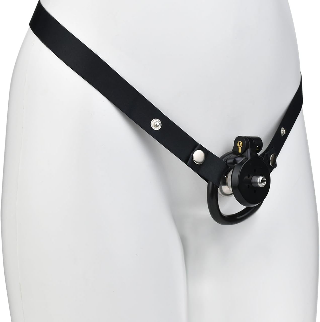 Men's Lightweight Resin Fitness Stretching Accessory Cage with Stretch Bands and Catheter A305 (Black, Auxiliary Strap Style)