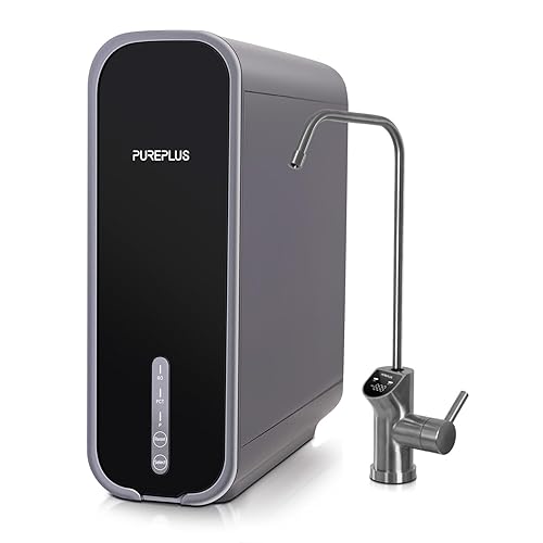 PUREPLUS Sistema de ósmosis inversa UTR700B, flujo rápido de 800 GPD, certificado NSFANSI 58 y NSFANSICAN 372, 21 puro para drenar, sistema de
