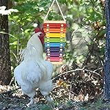 Wood Xylophone Toy for Chicken | Chicken Pecking Toy Suspensible Wood Xylophone Toy with 8 Metal Keys,Chicken Coop Pecking Toy Rainbow Color, Pet Parrot Rooster Chicken Coop Pecking Toy Decor Rianpesn - Image 4