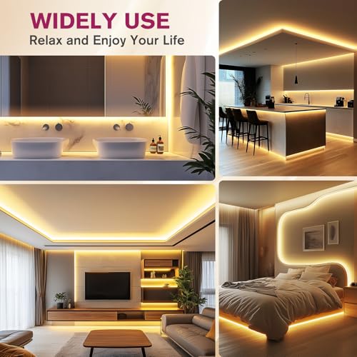 EMITEVER COB LED Strip Lights Warm White, 3000K Tape Light Premium High Density, DC 24V, 360+Lumens/ft, 5120LEDs/Spool, Ra 90+, 32.8ft/10m, UL Listed 5 Year After-Service(Power Supply Sold Separately) by EMITEVER - Used condition - Image 8