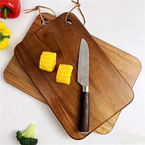 Planche à découper acacia double face évite les mélanges viande légumes M