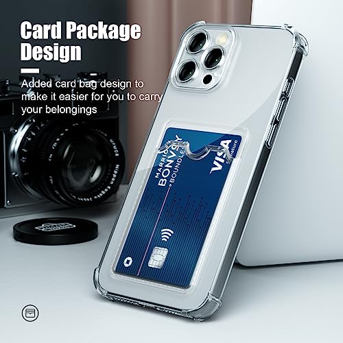 Image of AKABEILA Case for iPhone 15 Clear Cute Phone Case Soft TPU Wallet Case Slim Bag Cover Shockproof with Card Slot Holder