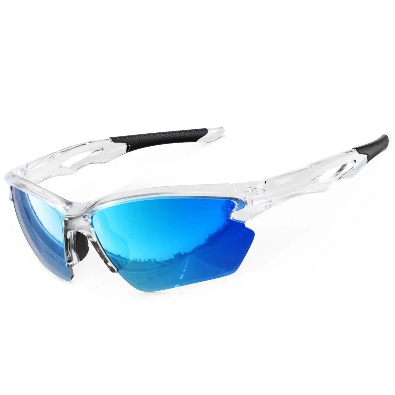 BONDDI Fahrradbrille, Sportbrille für Herren Damen, TR 90 Unbreakable Frame Polarisierte Sportsonnenbrille mit UV400 Schutz, für Radfahren Golf Baseball Laufen Wandern