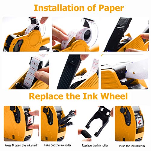 image for Hommtina MX-5500 8 Digits Price Tag Gun with 5000 White Sticker Labels
