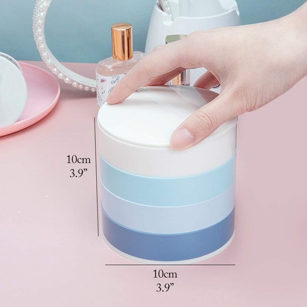 Jewelry Boxes 4-Layer Jewelry Box Small Jewelry Storage Box Earring Holder for Women 360° Rotating Travel Jewelry Tray Case with Lid,6 Colors Jewelry Organizer